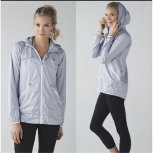 Women's Lululemon Miss Misty Jacket II Packable White Gray pack it up Size 4